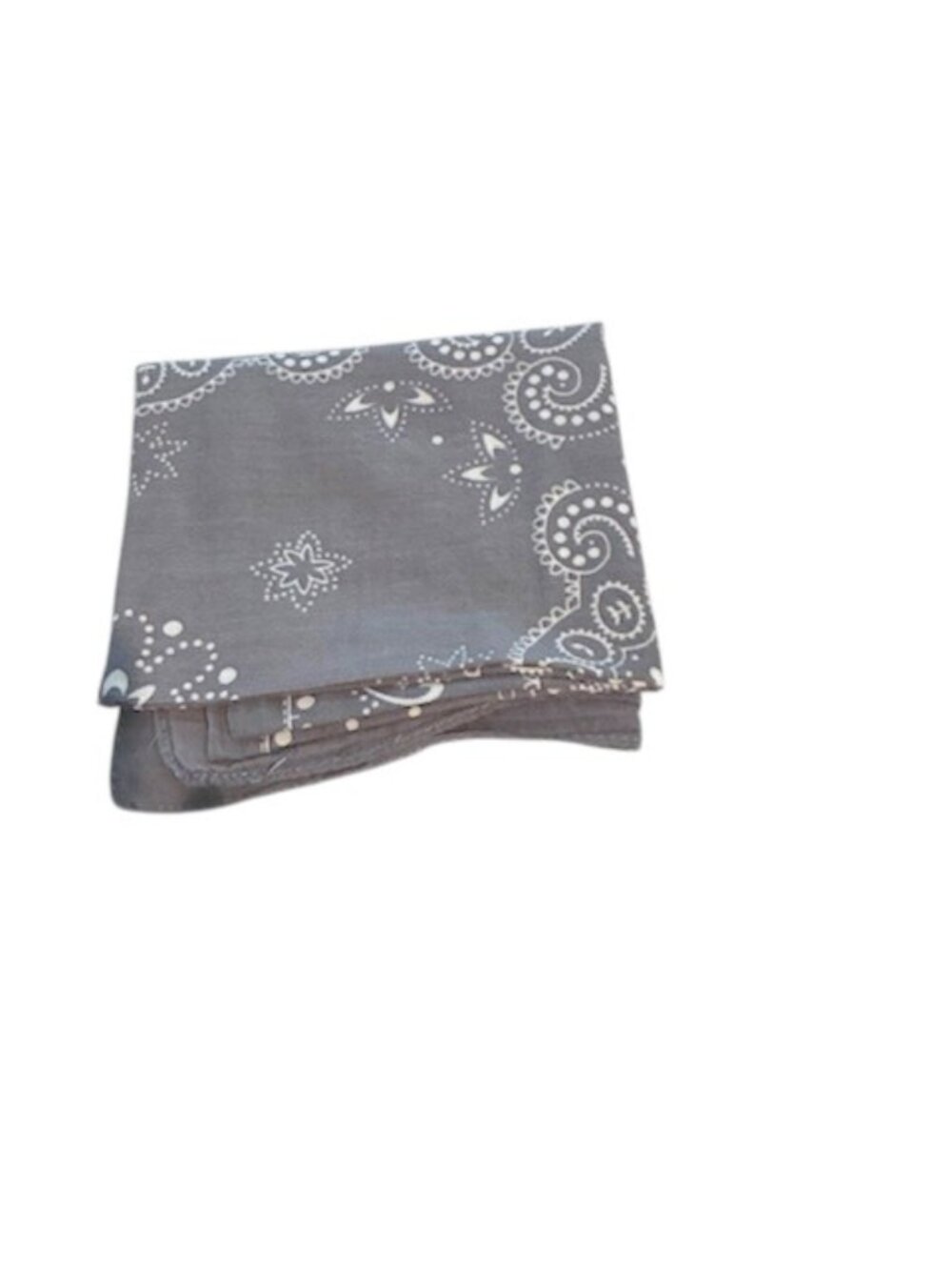 Gray Bandanna Handkerchief Scarf - Picture 3 of 3